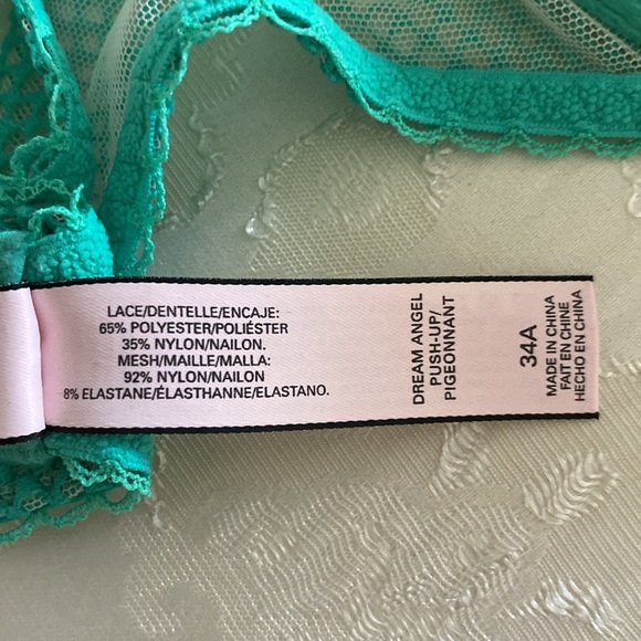 Victoria Secret Dream Angle Green lace push up- Pigeonnant wh Rhinestones bra - Picture 9 of 14